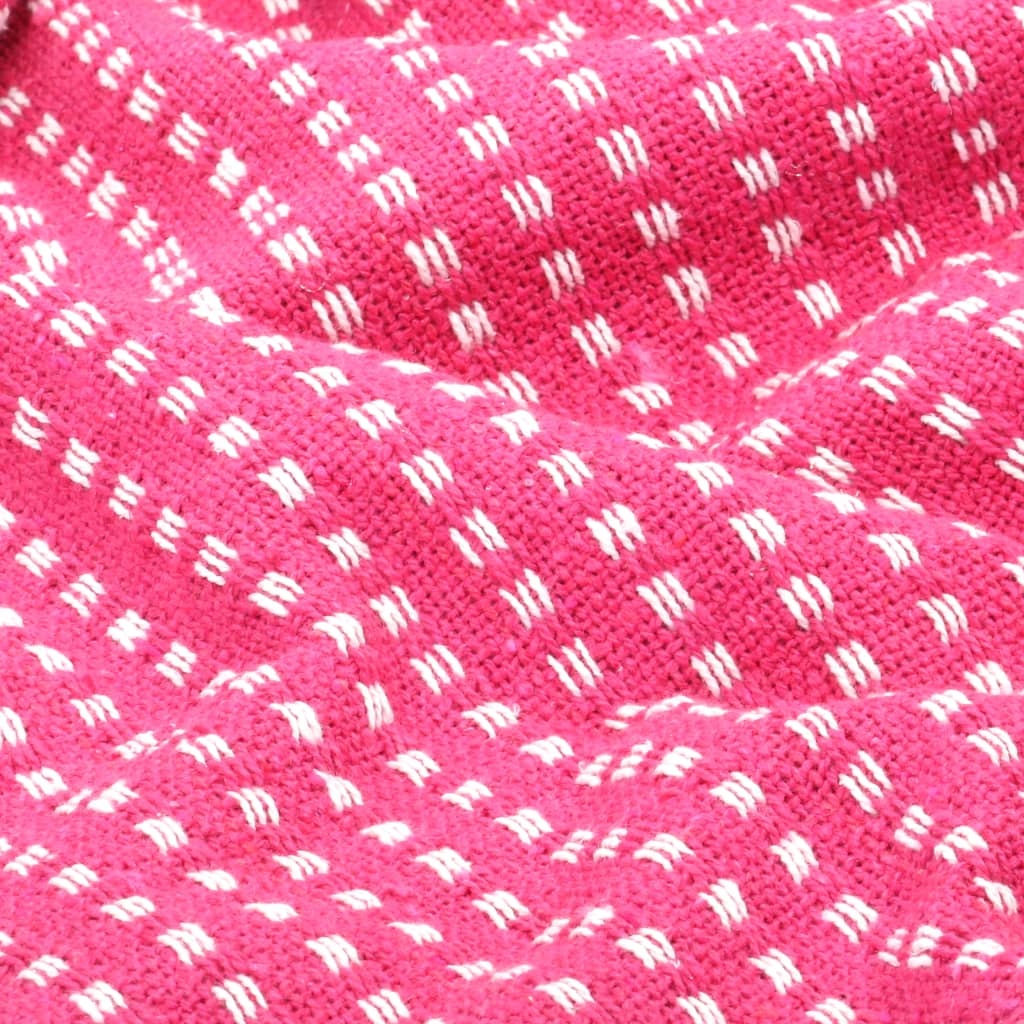 vidaXL plaid 220x250 cm bomuld firkanter lyserød