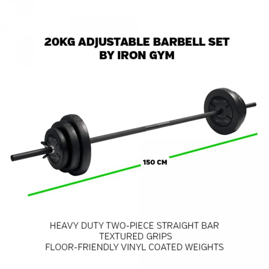 Iron Gym justerbart vægtstangsæt 20 kg IRG034