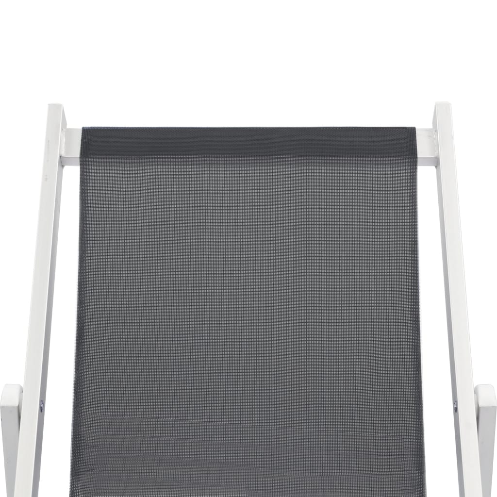 vidaXL foldbare strandstole 2 stk. aluminium og textilene grå