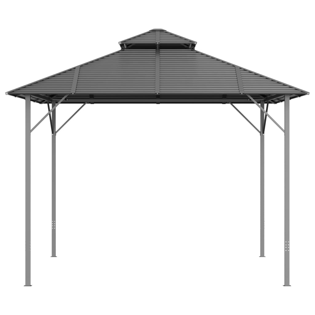 vidaXL pavillon med dobbelt tag 3x3 m antracitgrå