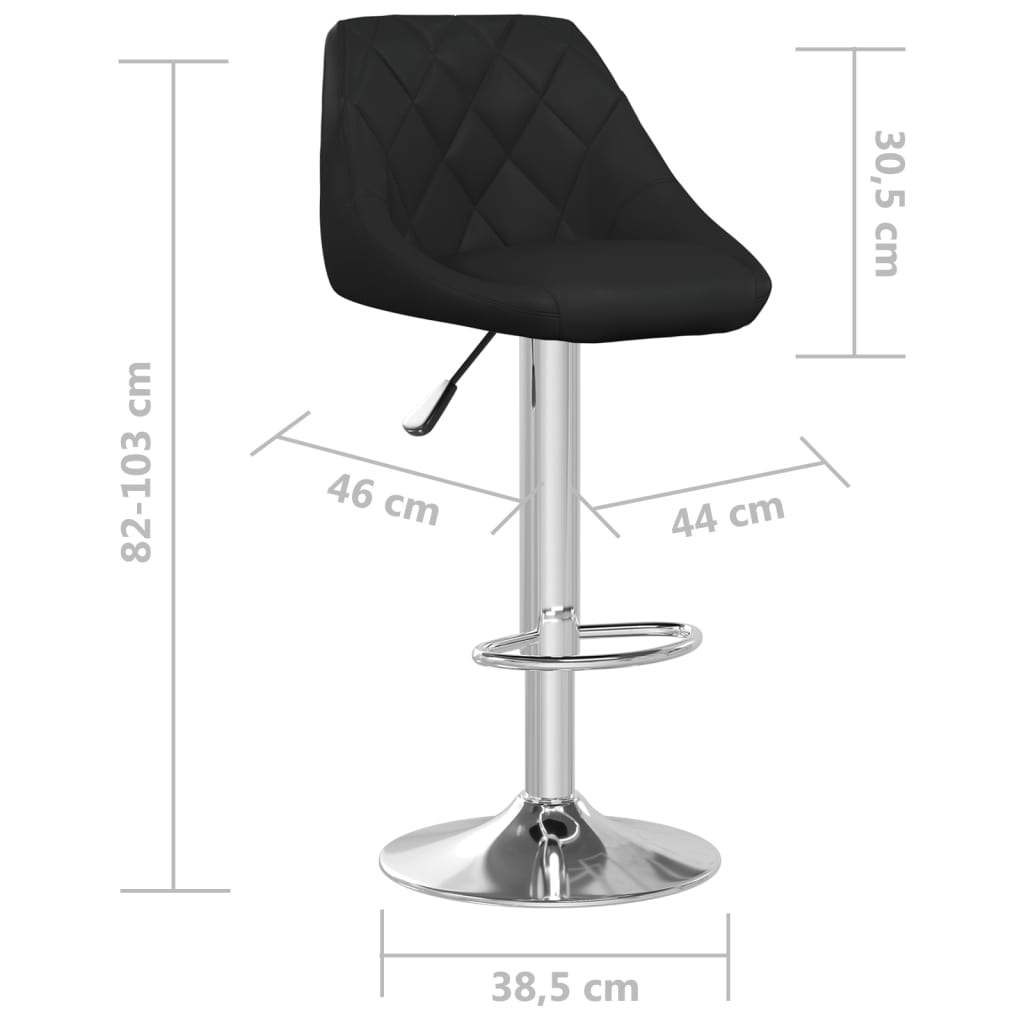 vidaXL barstole 2 stk. kunstlæder sort