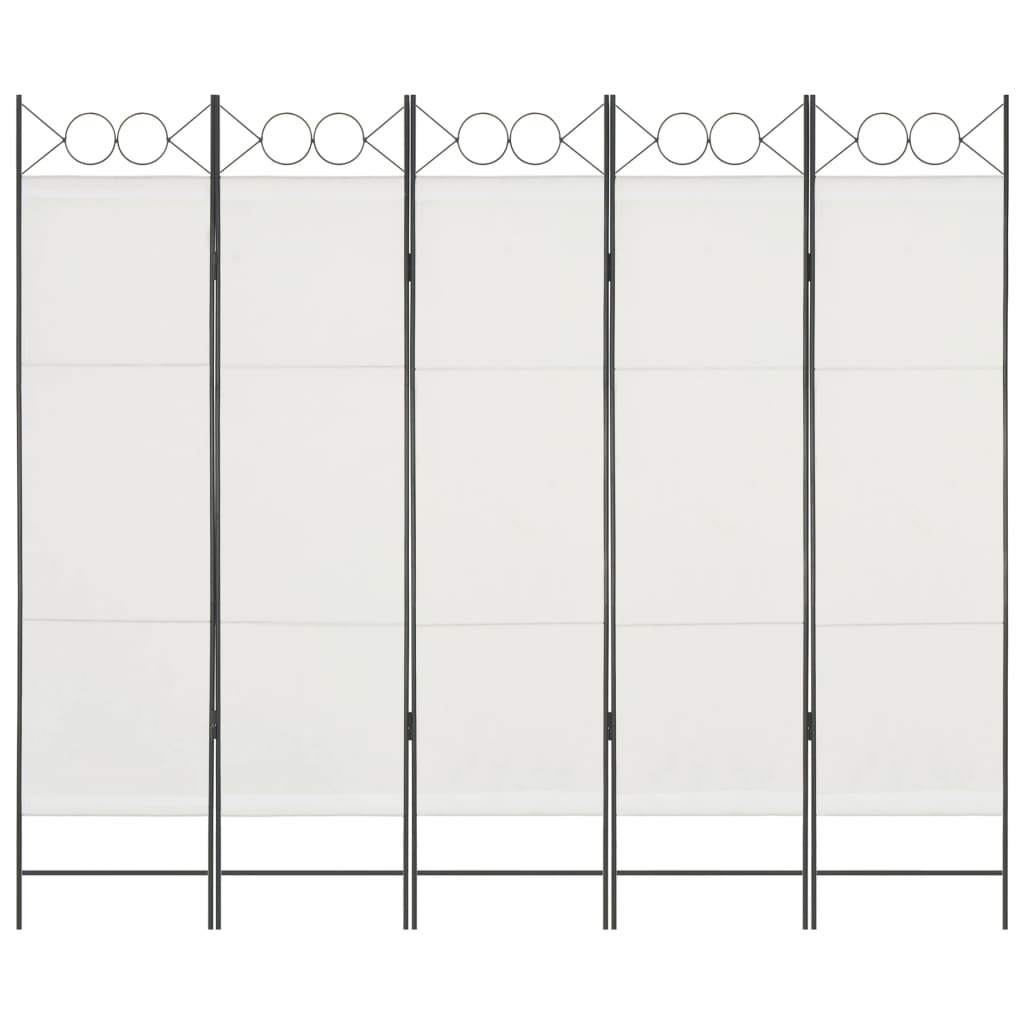 vidaXL 5-panels rumdeler 200 x 180 cm hvid