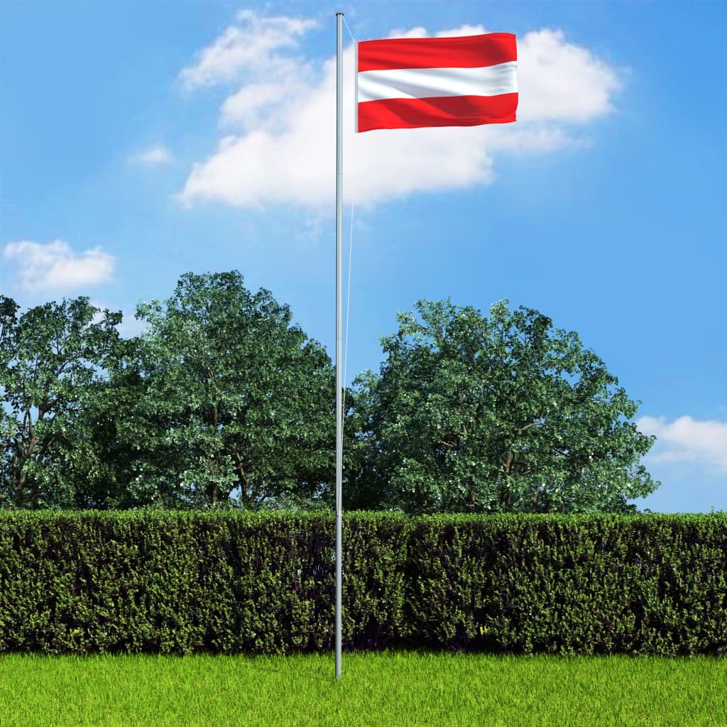 vidaXL Østrig flag og flagstang 4 m aluminium