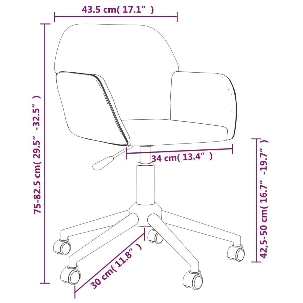 vidaXL drejelige spisebordsstole 2 stk. stof sort