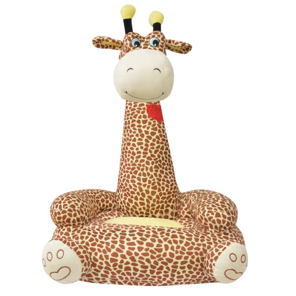 vidaXL plysstol til børn giraf brun