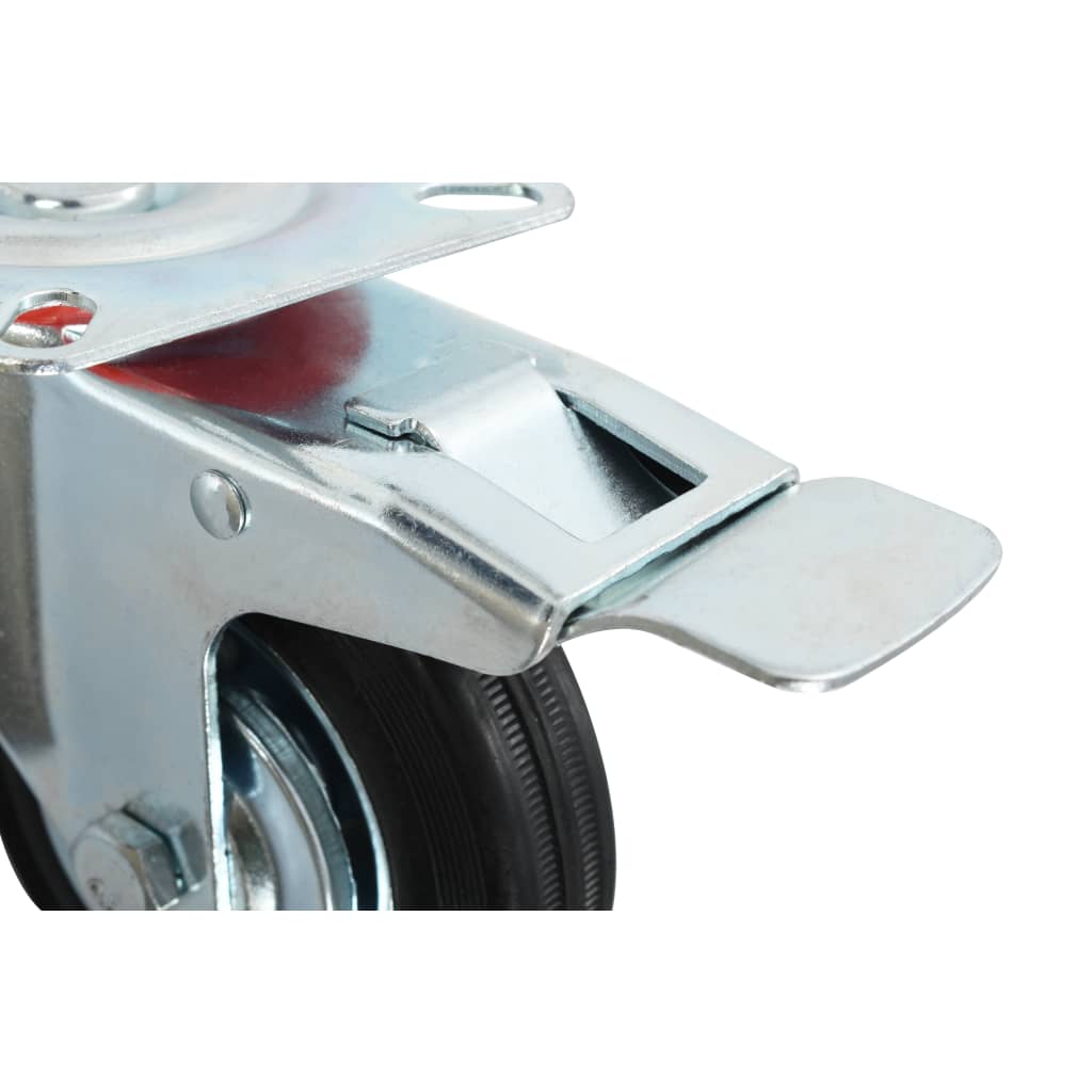 vidaXL drejehjul med dobbelte bremser 4 stk. 100 mm