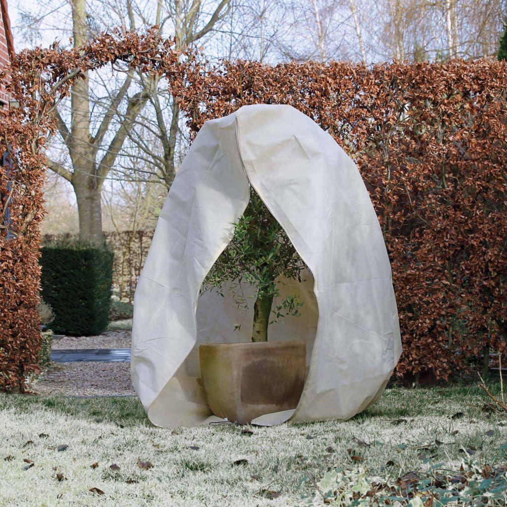 Nature frostdækken med lynlås 2x2,5 m 70 g/m² fleece beige