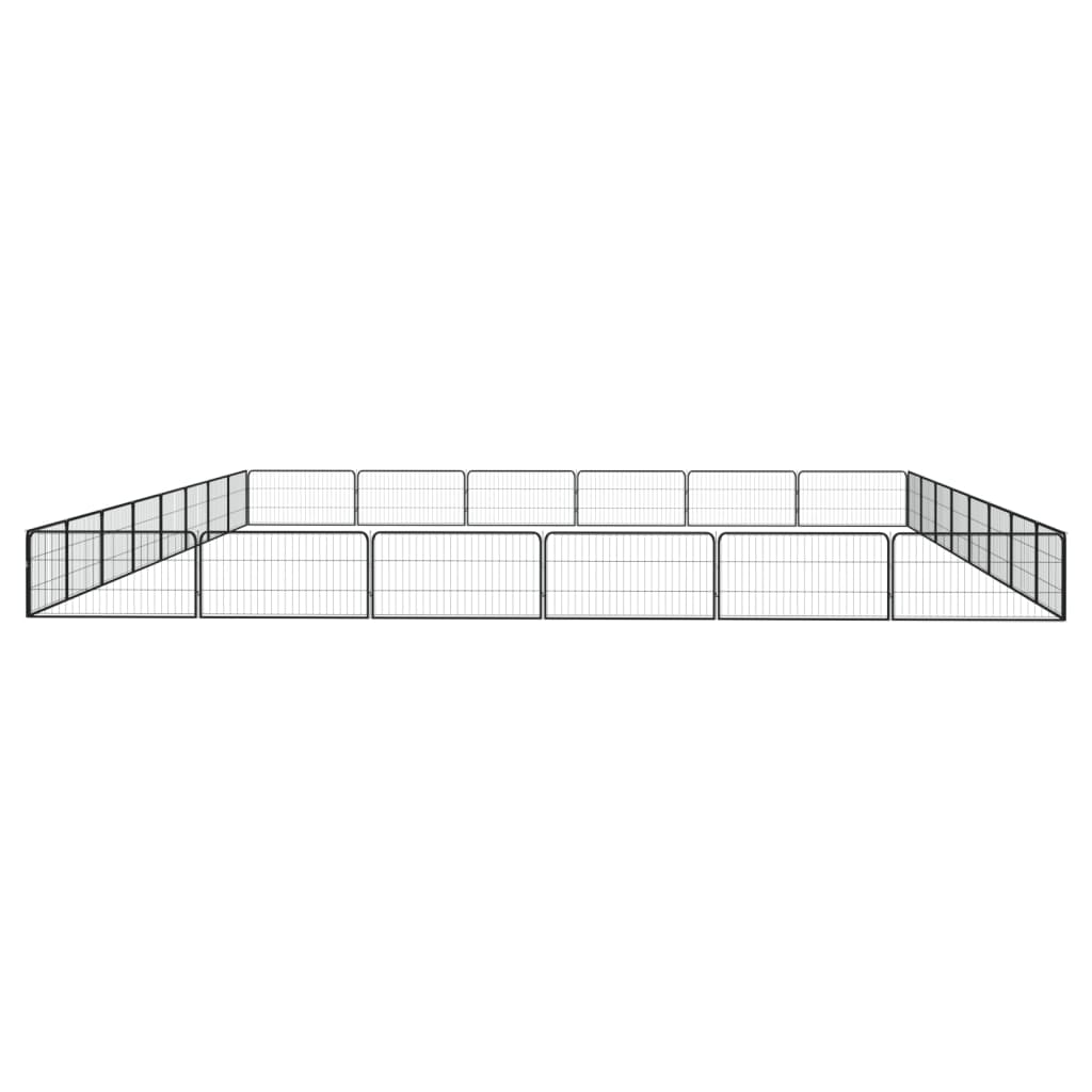 vidaXL 28-panels hundegård 100x50 cm pulverlakeret stål sort