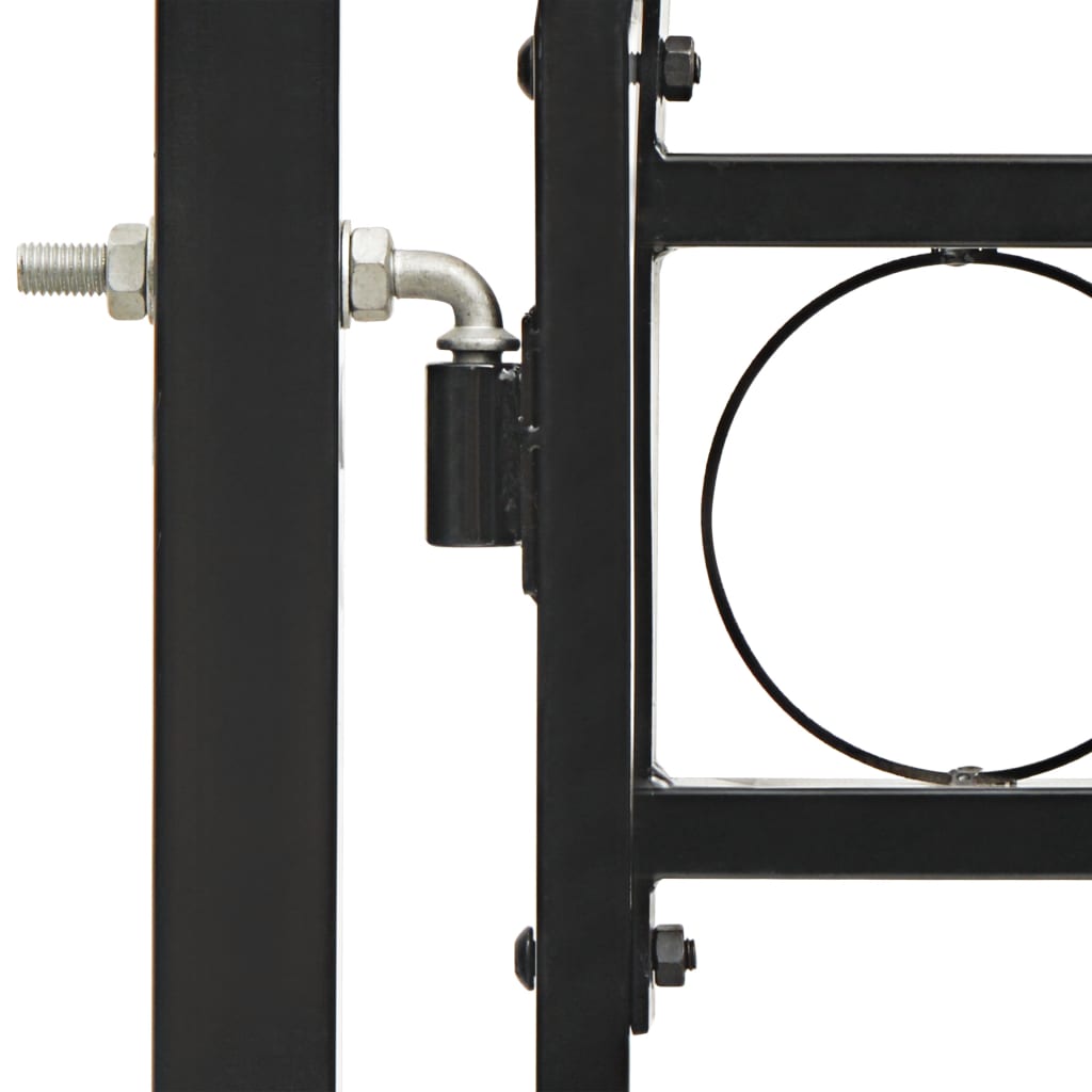 vidaXL hegnslåge med dobbeltdør og buet top stål 400 x 200 cm sort