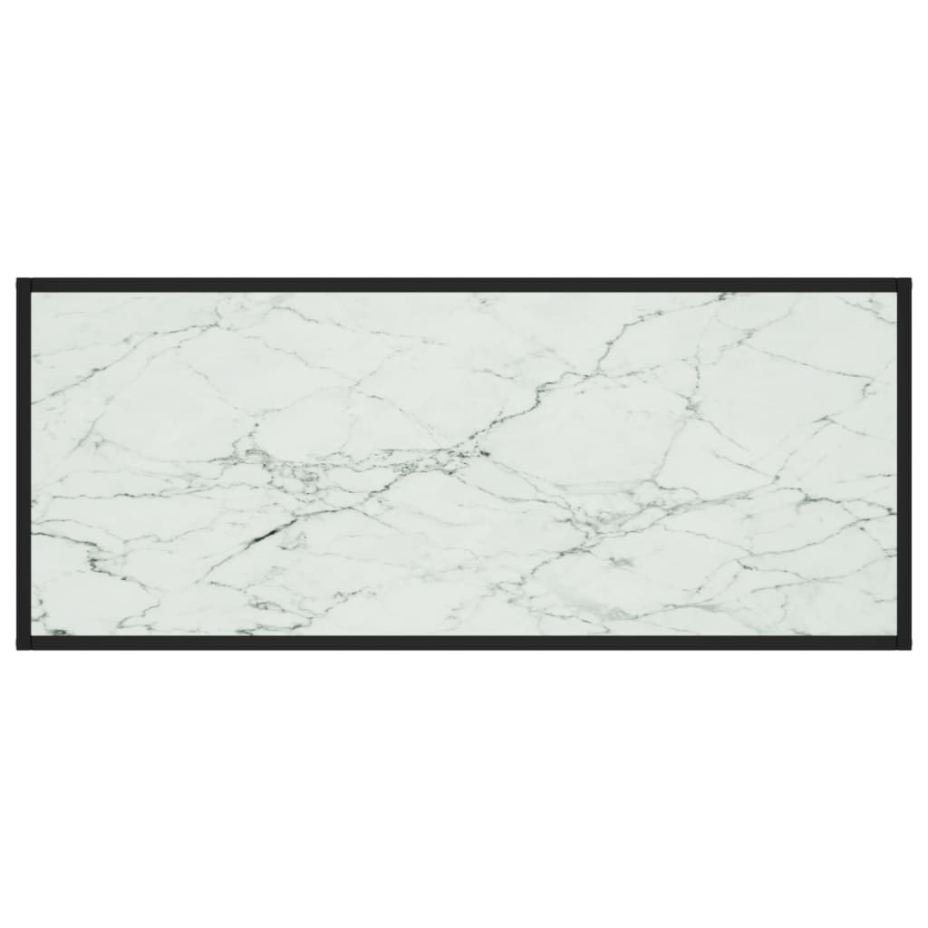 vidaXL sofabord 120x50x35 cm marmorglas hvid