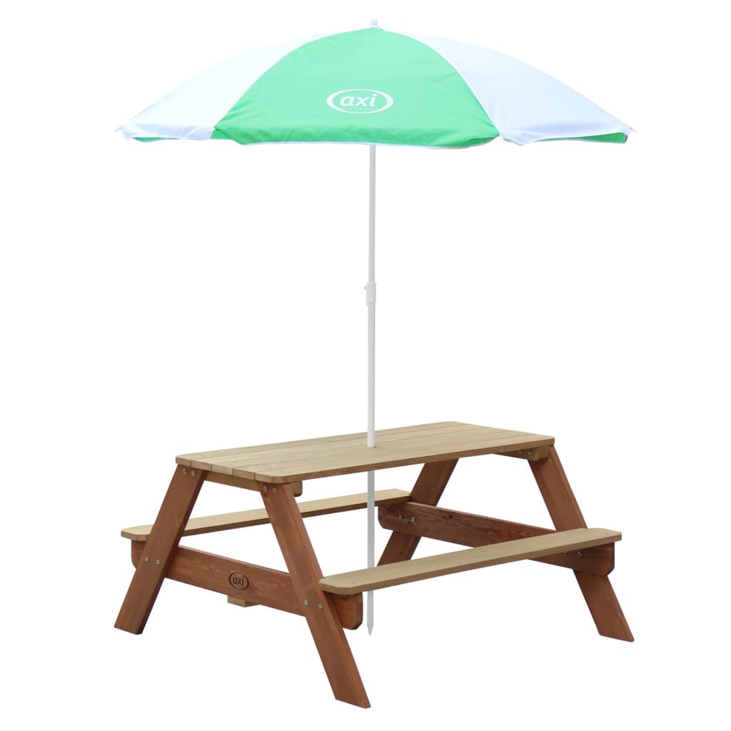 AXI picnicbord til børn Nick med parasol brun