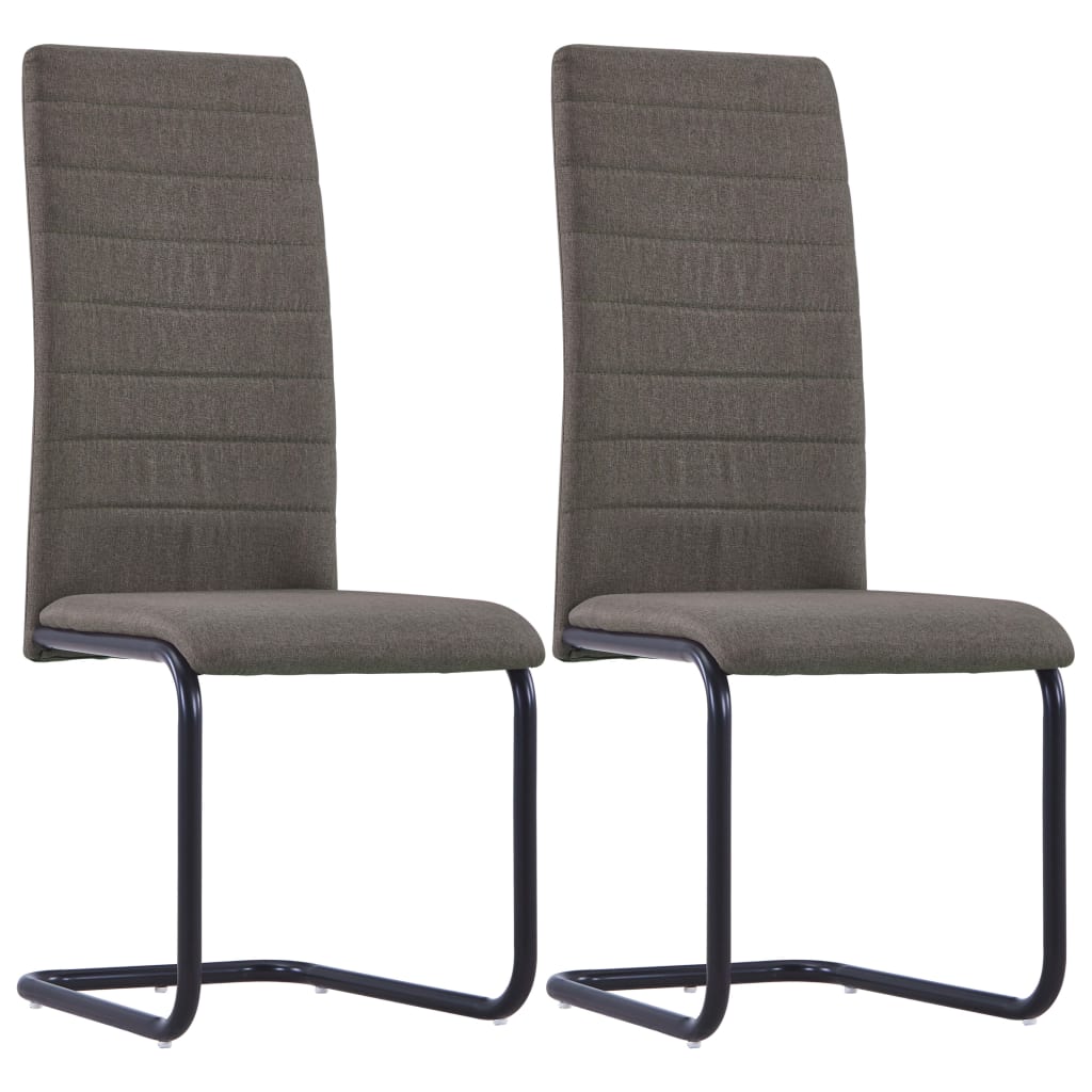 vidaXL spisebordsstole med cantilever 2 stk. stof gråbrun