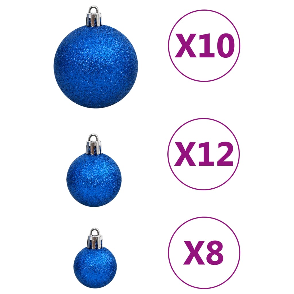 vidaXL julekuglesæt 111 dele polystyren blå