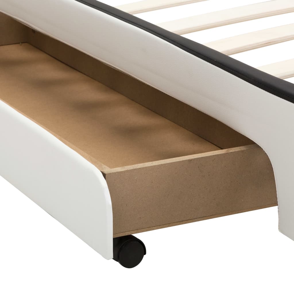vidaXL sengestel med LED 100 x 200 cm kunstlæder hvid