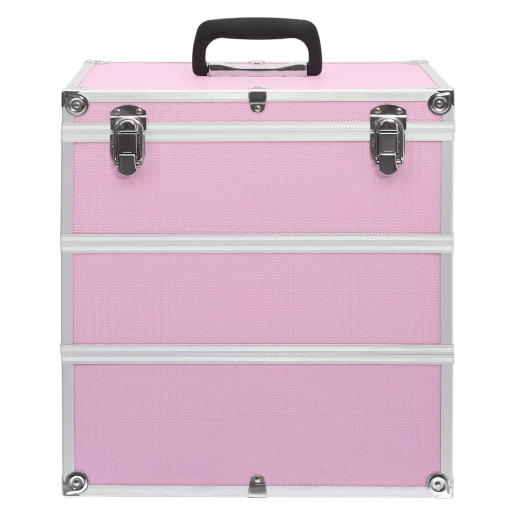 vidaXL makeupkuffert 37 x 24 x 40 cm pink aluminium
