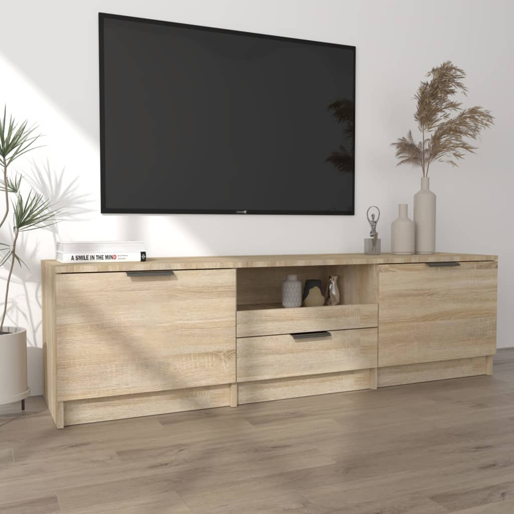 vidaXL tv-bord 140x35x40 cm konstrueret træ sonoma-eg