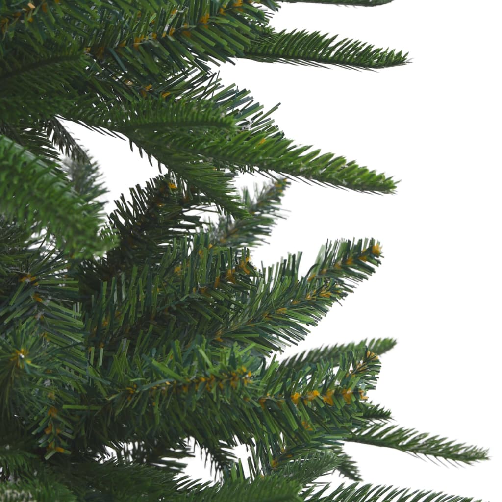 vidaXL kunstigt juletræ med lys 240 cm PVC og PE grøn