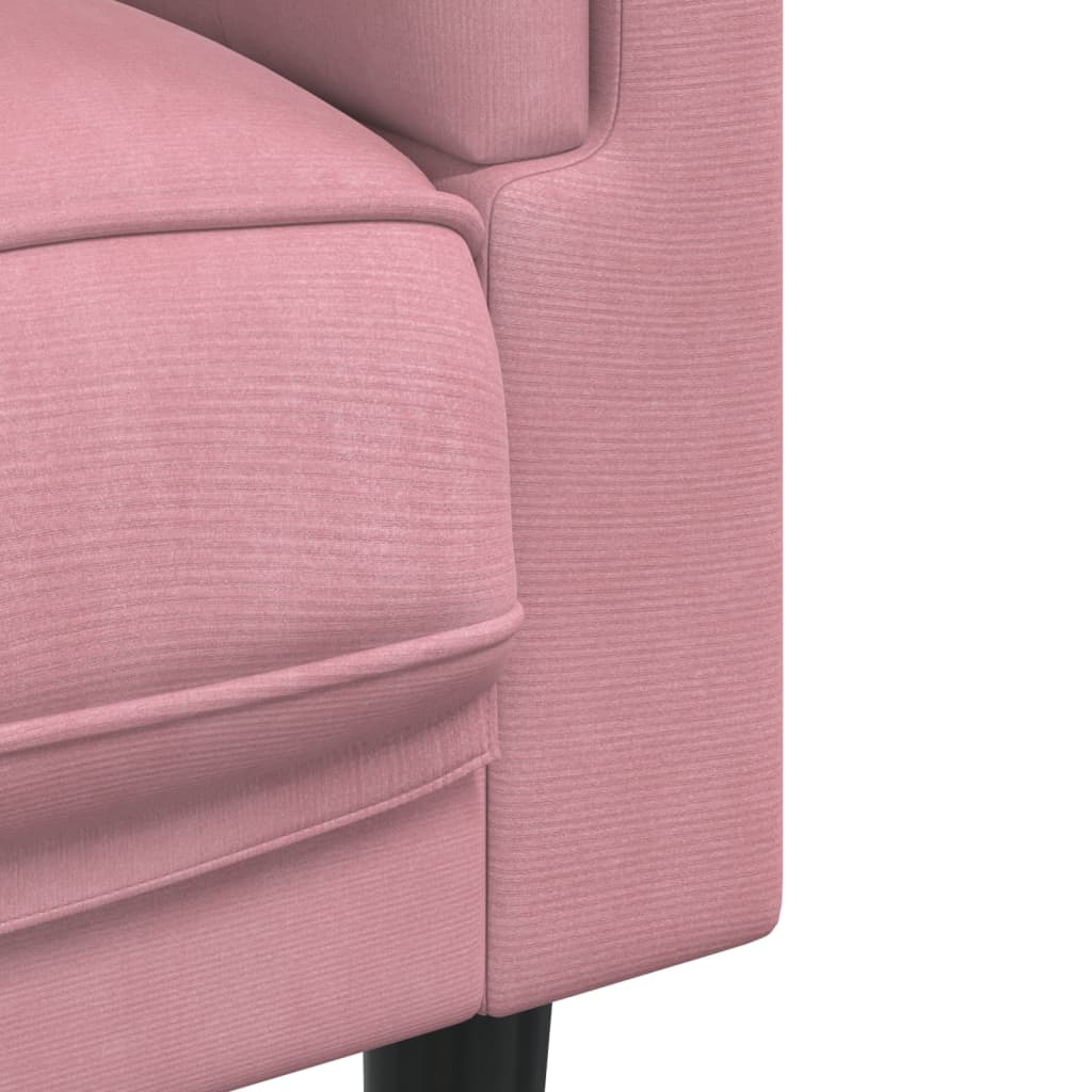 vidaXL lænestol med hynder velour lyserød