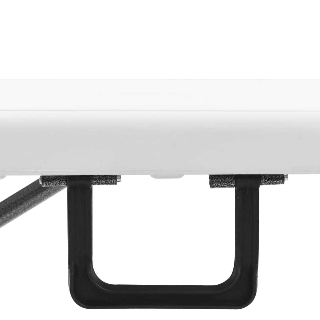 vidaXL foldbart havebord med 2 bænke 180 cm stål og HDPE hvid