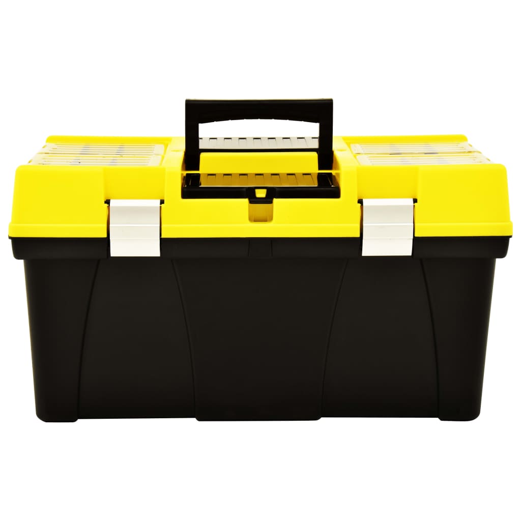 vidaXL værktøjskasse 595x337x316 mm plastik gul