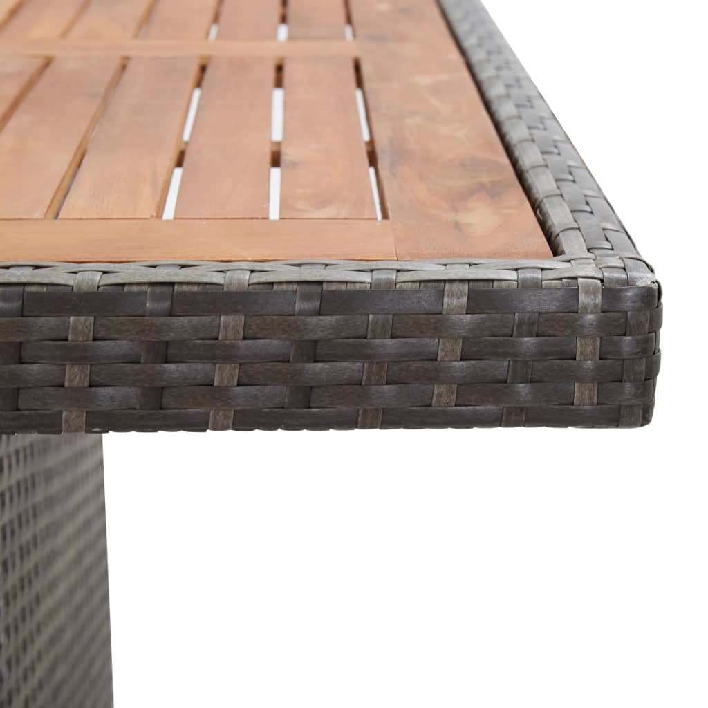vidaXL udendørs spisebordssæt 9 dele med hynder polyrattan grå