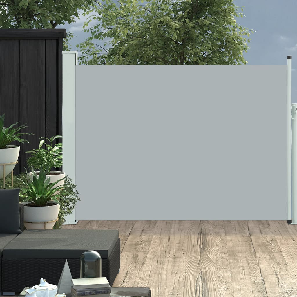 vidaXL sammenrullelig sidemarkise til terrassen 100 x 500 cm grå