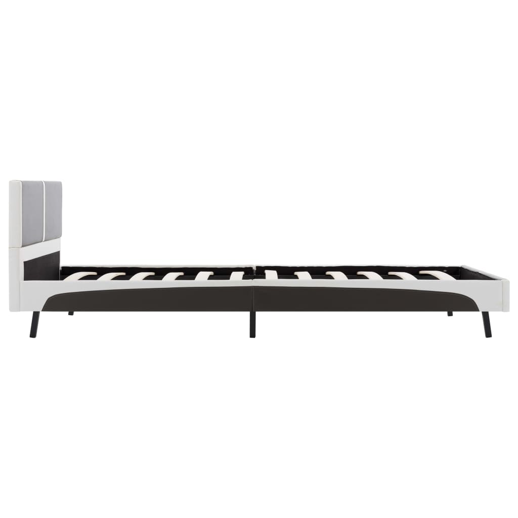 vidaXL sengestel 90 x 200 cm grå og hvid kunstlæder