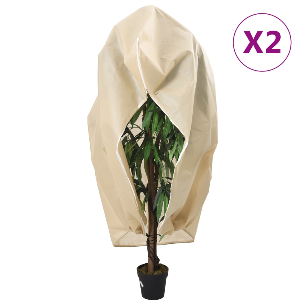 vidaXL plantebeskyttelse med lynlås 2 stk. 70 g/m² 1,2x1,8 m