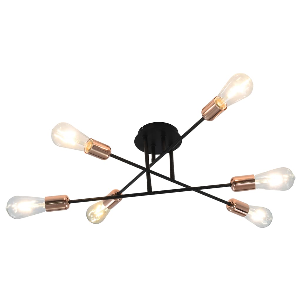 vidaXL loftlampe med glødepærer 2 W E27 sort og kobber
