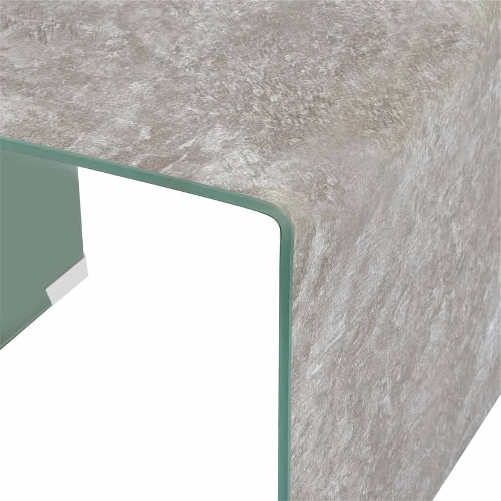 vidaXL sofabord 50 x 50 x 45 cm brun marmor hærdet glas