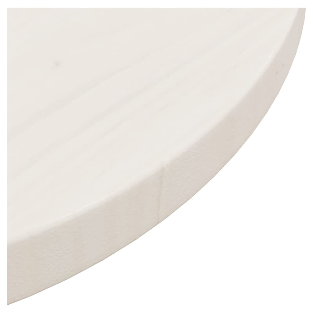 vidaXL bordplade hvid Ø40x2,5 cm massivt fyrretræ
