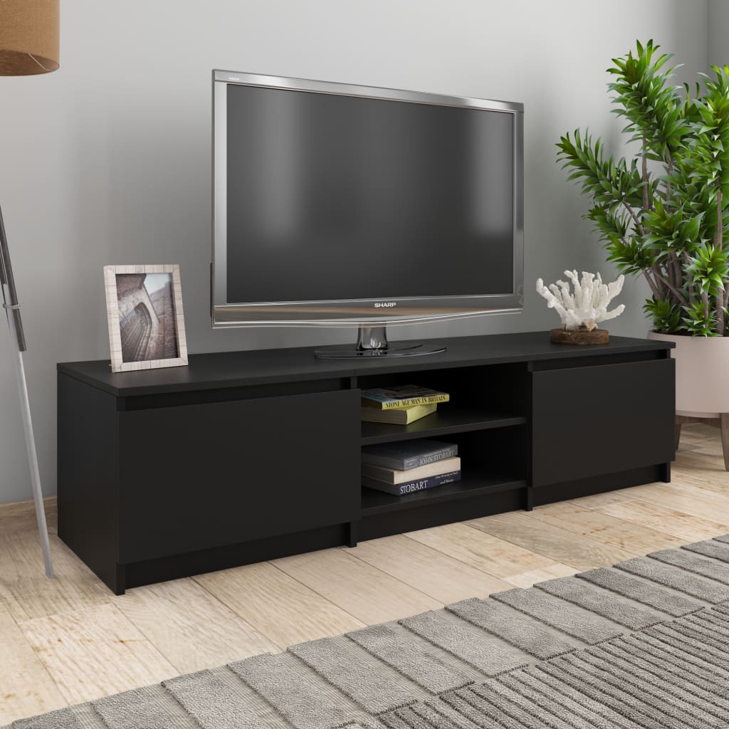 vidaXL tv-bord 140x40x35,5 cm konstrueret træ sort