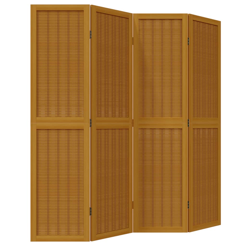 vidaXL rumdeler 4 paneler massivt kejsertræ brun
