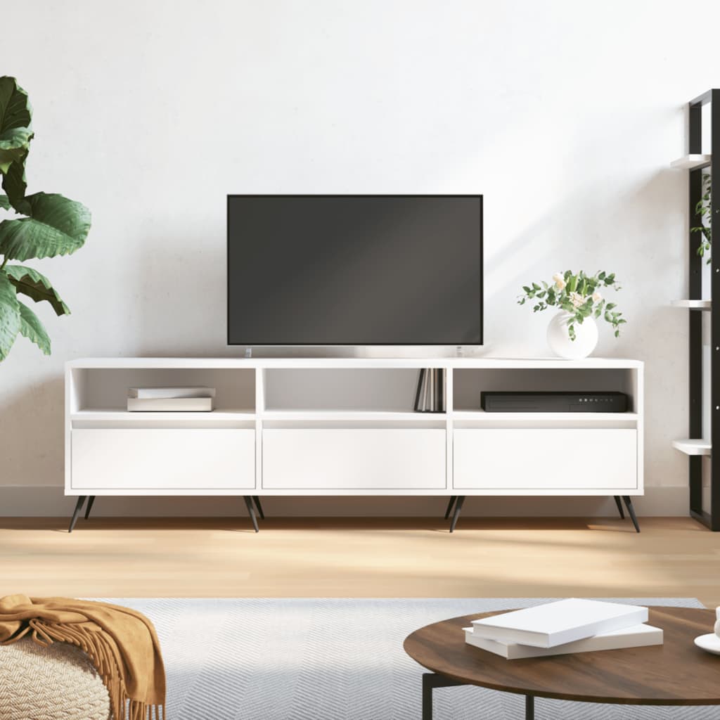 vidaXL tv-bord 150x30x44,5 cm konstrueret træ hvid