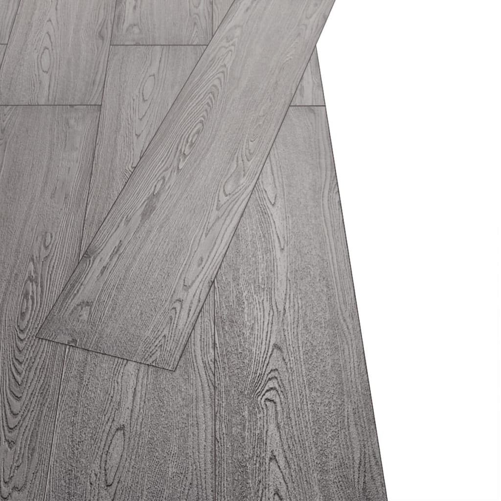 vidaXL ikke-selvklæbende gulvbrædder 4,46 m² 3 mm PVC mørkegrå