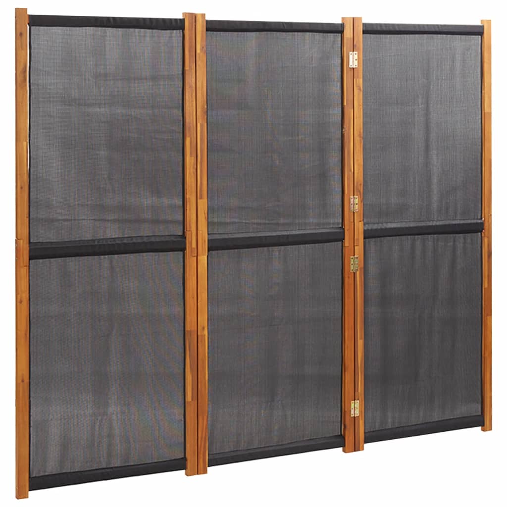 vidaXL 3-panels rumdeler 210x180 cm sort