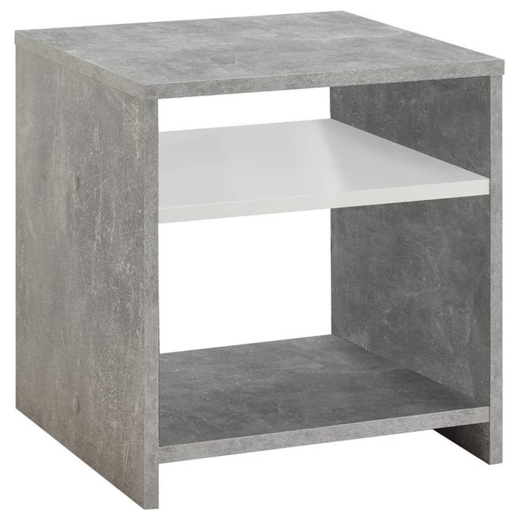 FMD sofabord med hylde betongrå og hvid
