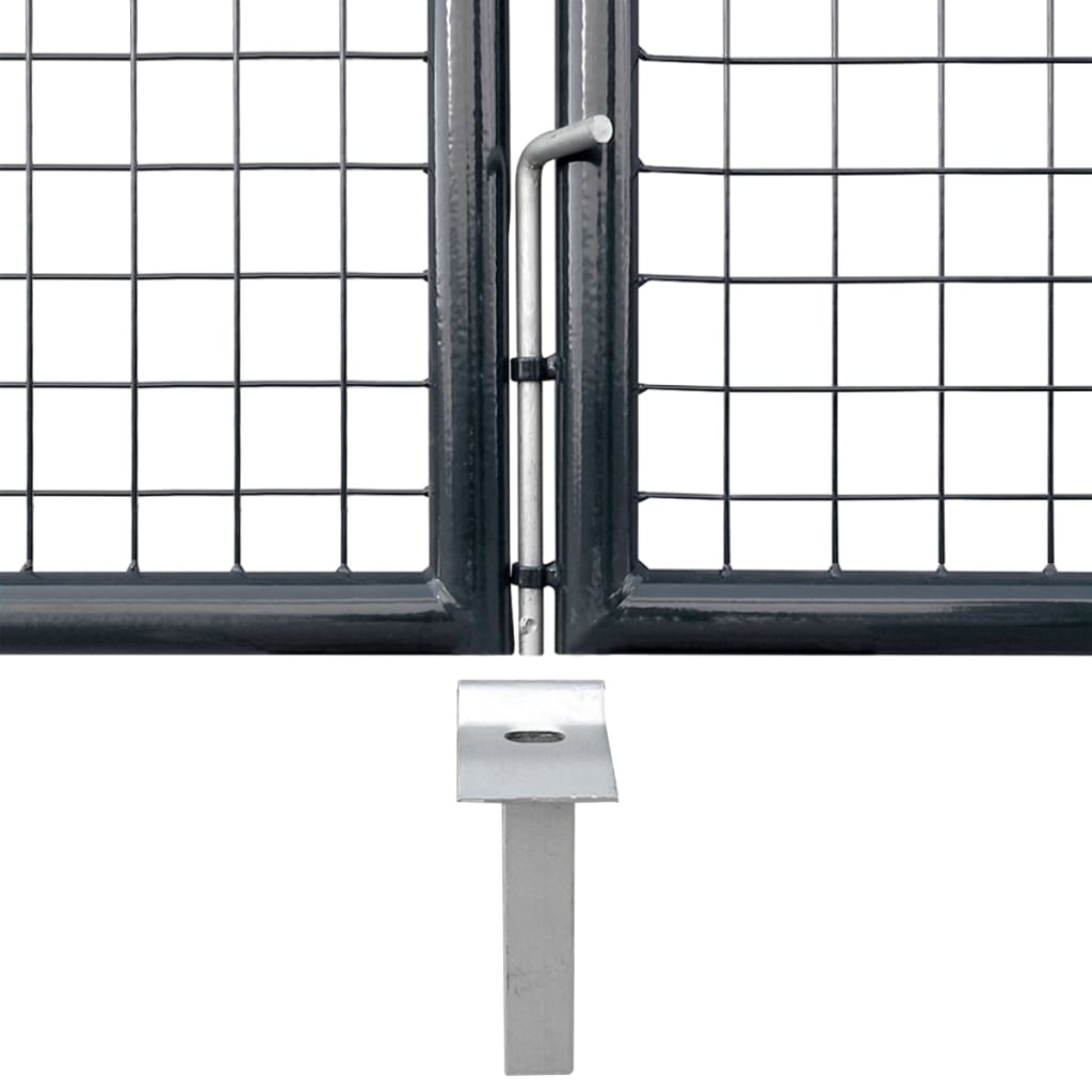 vidaXL havelåge i trådnet galvaniseret stål 289 x 125 cm grå