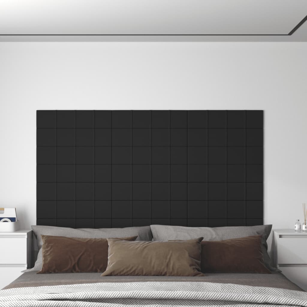 vidaXL vægpaneler 12 stk. 60x15 cm 0,54 m² stof sort