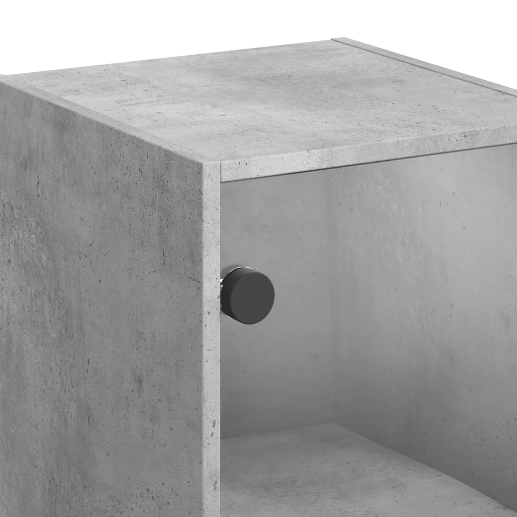 vidaXL skab med glaslåger 35x37x68,5 cm betongrå
