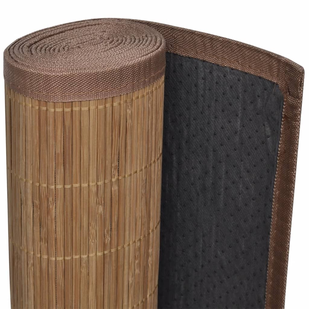 vidaXL gulvtæppe 150x200 cm rektangulært bambus brun
