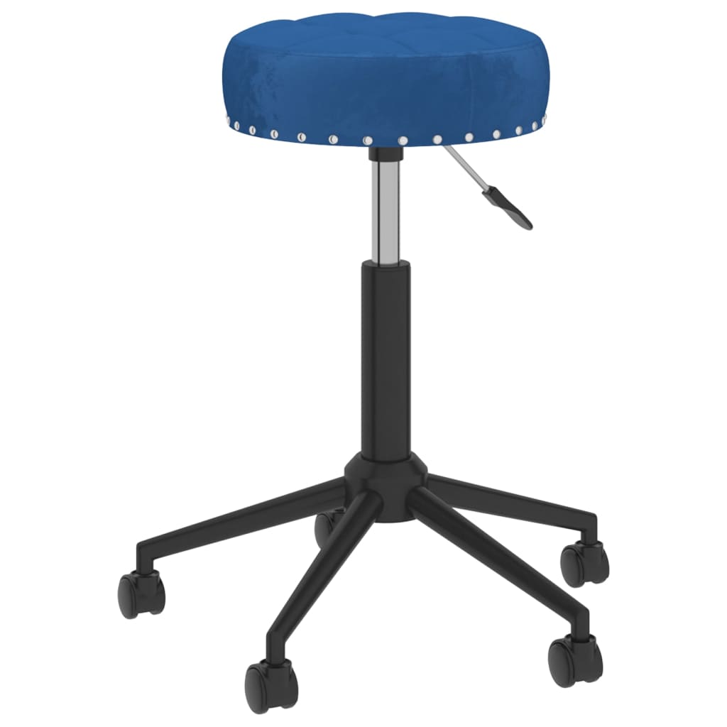 vidaXL arbejdsstol med hjul fløjl blå