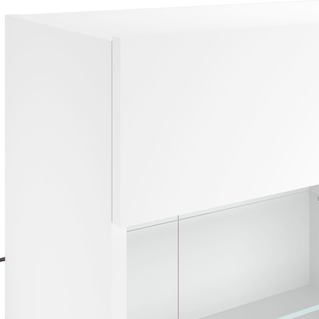 vidaXL væghængt tv-møbel 6 dele med LED-lys hvid