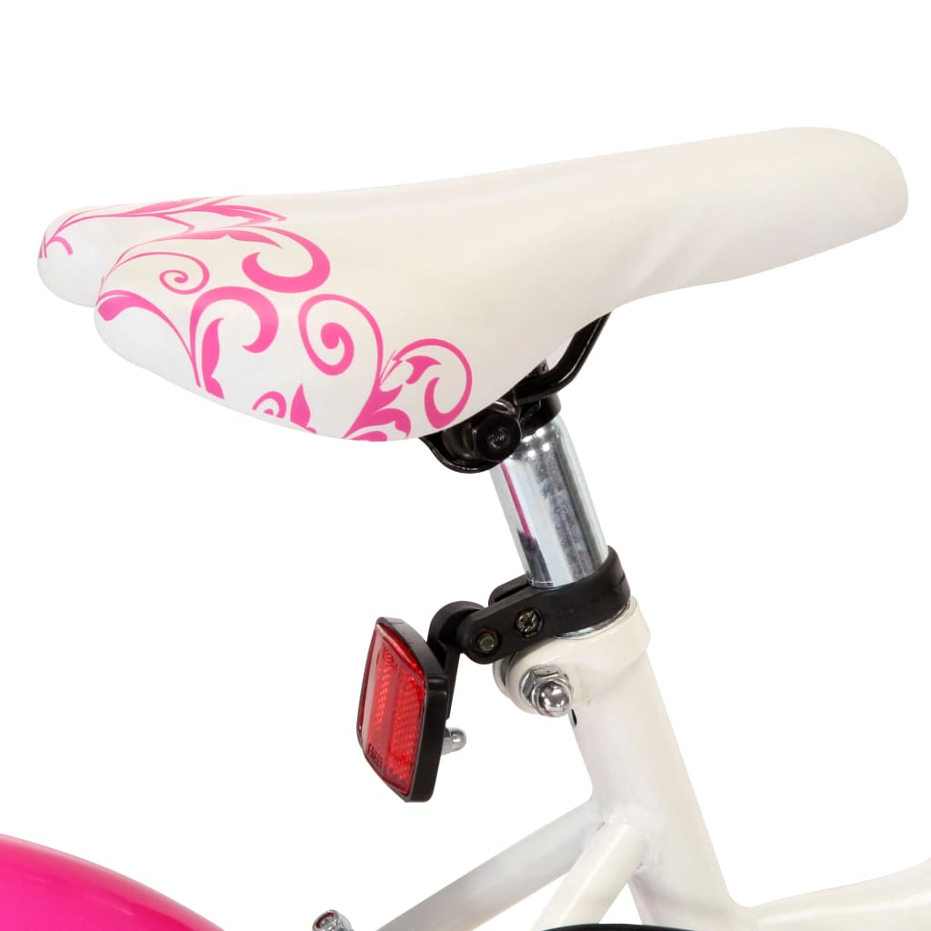 vidaXL børnecykel 18 tommer lyserød og hvid