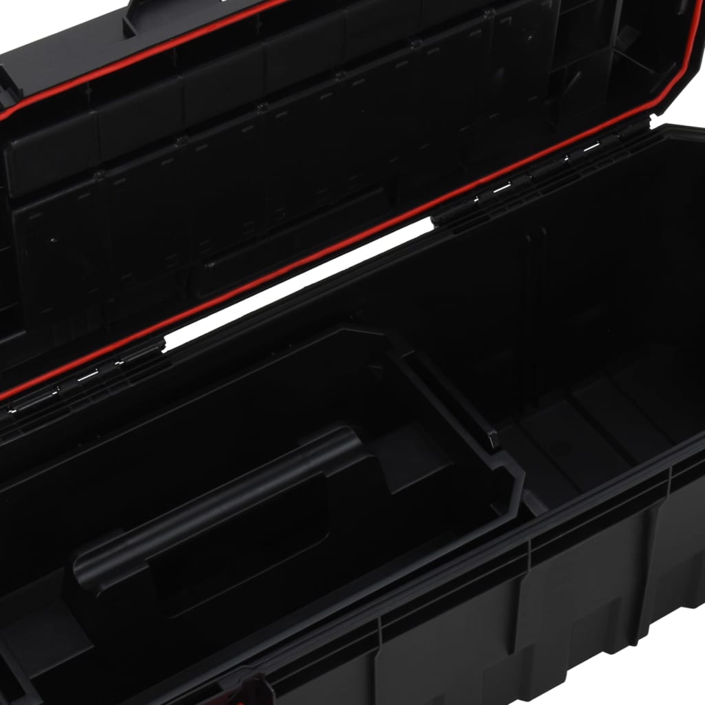 vidaXL værktøjskasse 65x28x31,5 cm sort og rød