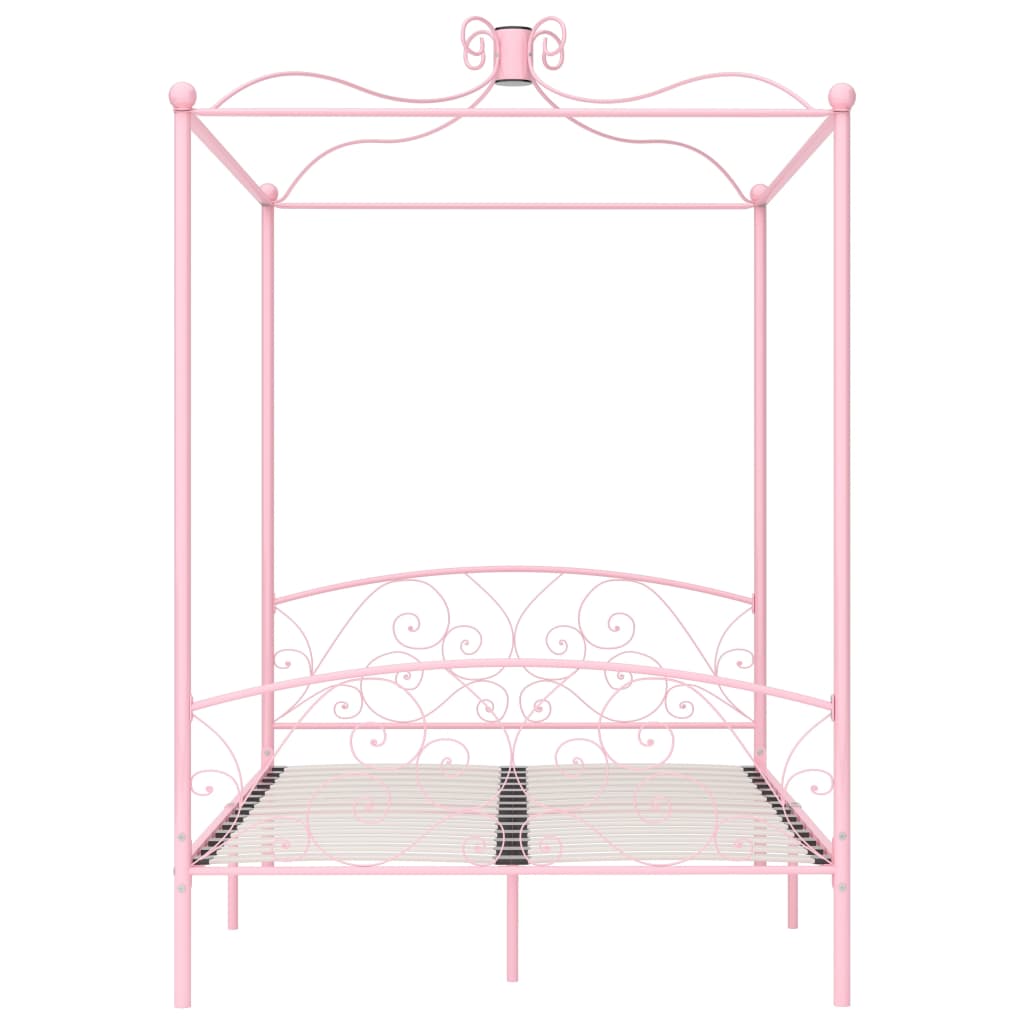 vidaXL sengestel til himmelseng 120 x 200 cm metal pink