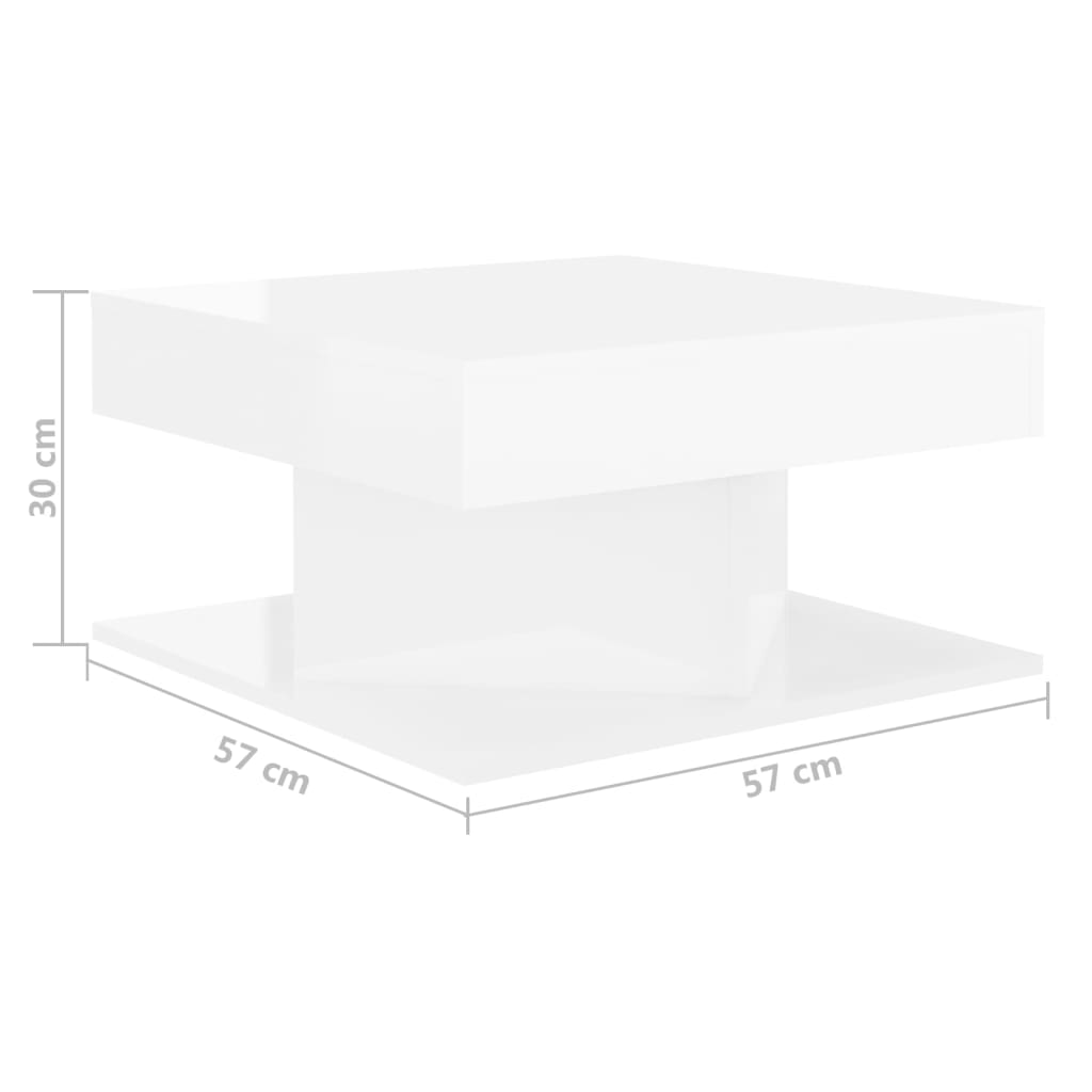 vidaXL sofabord 57x57x30 cm spånplade hvid højglans
