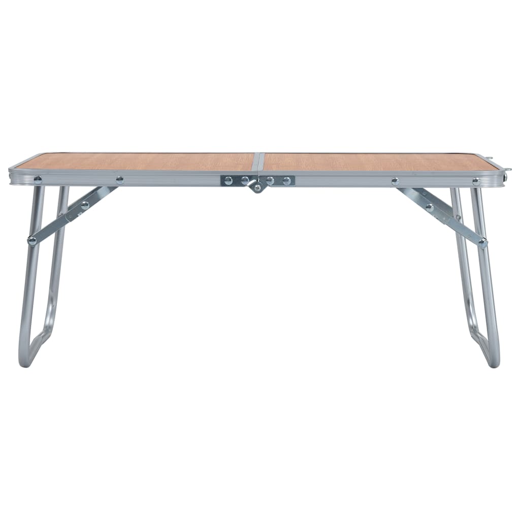 vidaXL foldbart campingbord 60 x 40 cm aluminium brun