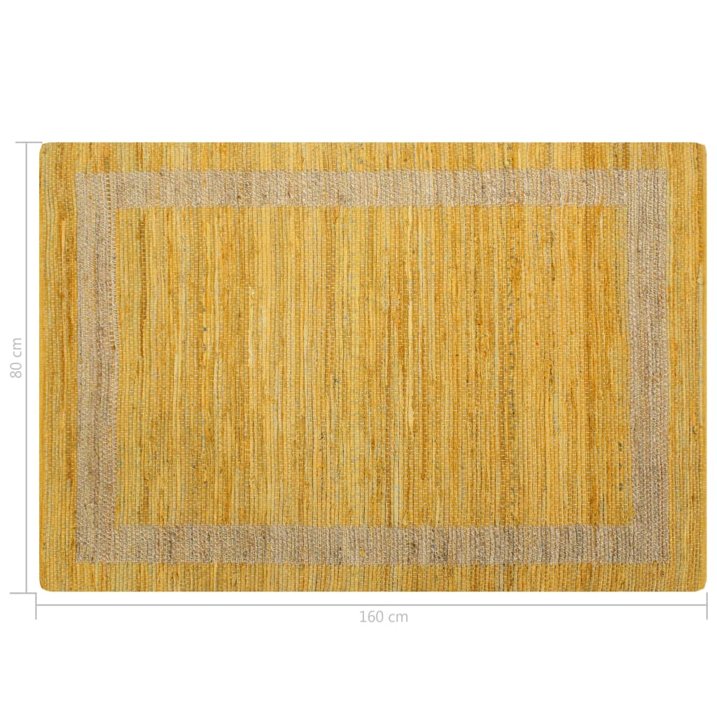 vidaXL håndlavet tæppe jute 120 x 180 cm gul
