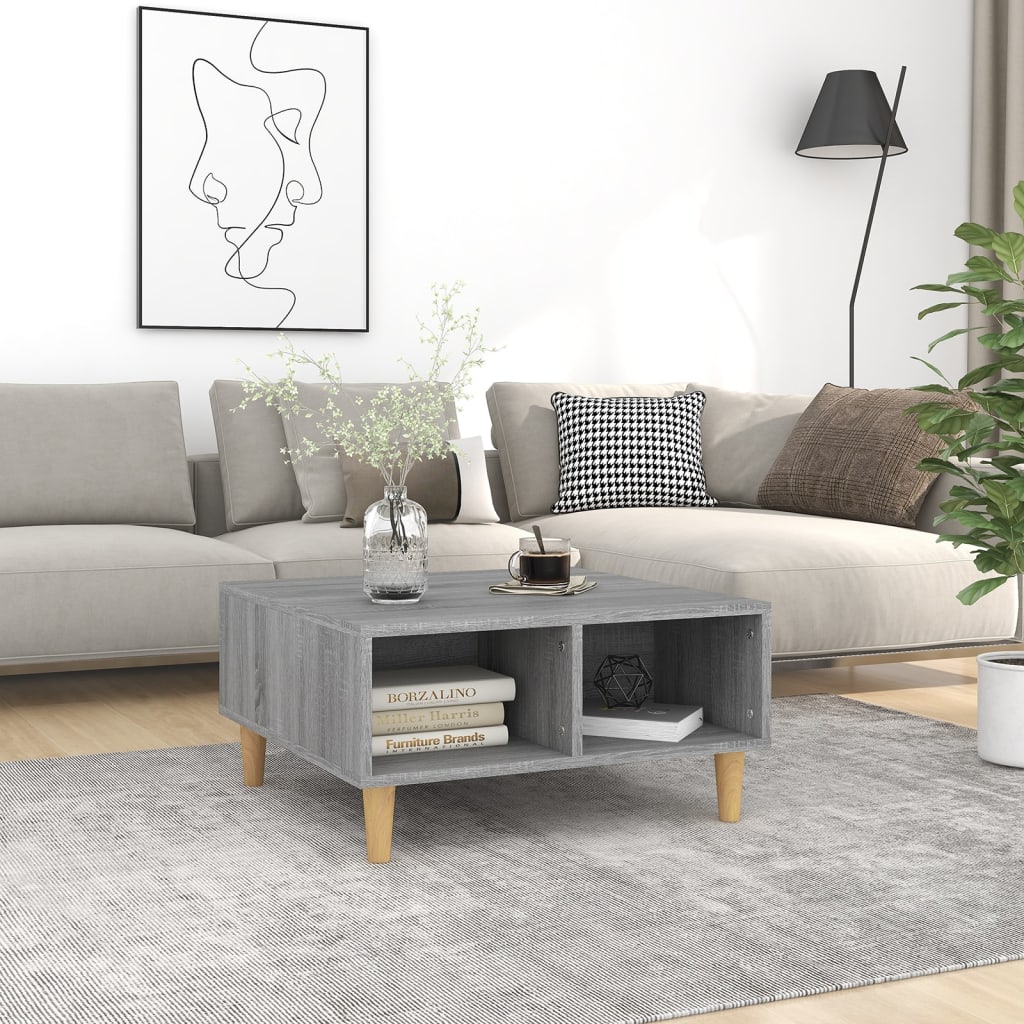 vidaXL sofabord 60x60x30 cm konstrueret træ grå sonoma-eg
